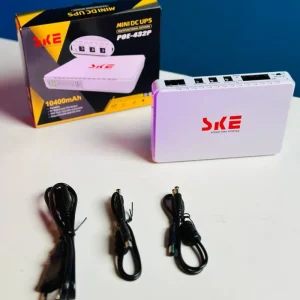 SKE POE 432P Mini DC UPS 25Watt 5v 9v 12v & PoE support 15/24v in Bangladesh Get The SKE POE 432P Mini DC UPS 25Watt 5v 9v 12v & PoE support 15/24v in Bangladesh at DROPSHOP.COM.BD Enjoy top quality and unbeatable prices with the best customer service in Bangladesh The SKE POE-432P Mini DC UPS is a high-performance power backup solution designed for uninterrupted power supply to your essential DC-powered devices. With a powerful 10400mAh lithium battery, it ensures extended runtime for routers, modems, CCTV systems, and other small network equipment. This compact and portable UPS supports multiple output voltages including PoE (15V/24V), and features smart chip control for constant DC output and zero switching delay. Ideal for homes, small offices, and on-the-go networking needs, the SKE POE-432P keeps your devices running smoothly even during power outages. Features: 10400mAh high-capacity lithium battery (2600mAh x 4 cells) Supports multiple output voltages: 5V, 9V, 12V, 15V PoE, 24V PoE Extra USB 5V output port for additional device charging Smart chip control with constant DC output Zero transition time during power cuts Lightweight and compact design for easy portability Ideal for modems, routers, CCTV cameras, ONU, switches, and other small DC-powered devices Wide AC input range: 100V–240V AC (50/60Hz) Specifications: Model: POE-432P Input Voltage: 100–240Vac, 50–60Hz Output Voltage (Selectable): 5V, 9V, 12V, 15V PoE, 24V PoE Output Power: 25W (5V 2.5A Max) Battery Type: Lithium Battery Capacity: 2600mAh x 4 (Total 10400mAh) Output Interface: USB/DC1 Net Weight: 0.38 kg Dimensions: 160 x 105 x 28 mm